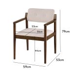 GOVIN Dining Arm Chair-Walnut - Image 4