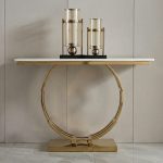 ASHER 120cm Sintered Stone Console Table-Gold Chrome - Image 5