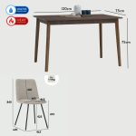 HEIMI 4 Seater Dining Set-Sand - Image 6