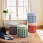 JELLYBEAN Colorful Plastic Storage Round Stool-4 Colors - Image 3