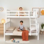 JOHNNY Single Over Queen Trio Bunk Bed-White - Image 2