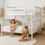 JOHNNY Single Over Queen Trio Bunk Bed-White