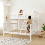 JOHNNY Single Over Queen Trio Bunk Bed-White - Image 3