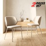 [Set of 2] KENZY Curved Back Dining Chair-Beige