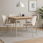 KENZY 4 Seater Dining Set-Beige