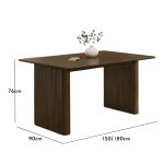 KOOPER 150/190cm Solid Dining Table-Walnut - Image 4