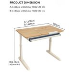 L23S 100-120cm Ergonomic Kids Study Desk-Oak - Image 6