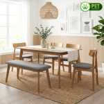 LYDIA 6 Seater Dining Set-Natural