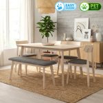 LYDIA 6 Seater Dining Set-White Wash - Image 2