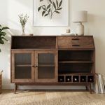 SOLOMON 150cm Wooden Wine Storage Cabinet-Walnut