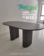COSCO Solid Wood Dining Table-Walnut - Image 6