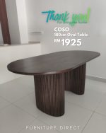 COSCO Solid Wood Dining Table-Walnut - Image 7