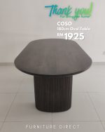 COSCO Solid Wood Dining Table-Walnut - Image 8