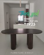 COSCO Solid Wood Dining Table-Walnut - Image 9