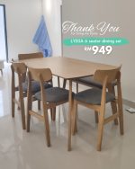 LYDIA 6 Seater Dining Set-Natural - Image 5