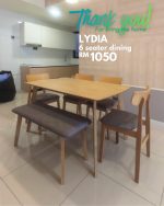 LYDIA 6 Seater Dining Set-Natural - Image 4
