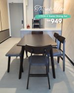 LYDIA 6 Seater Dining Set-Walnut - Image 6