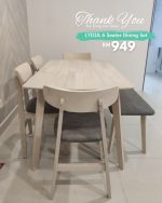 LYDIA 6 Seater Dining Set-White Wash - Image 6