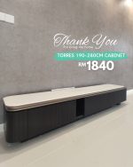 TORRES 190-280cm Extendable TV Cabinet-Black - Image 6