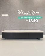 TORRES 190-280cm Extendable TV Cabinet-Black - Image 7