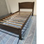 THOMAS Single Size Solid Wood Bed Frame-Walnut - Image 2