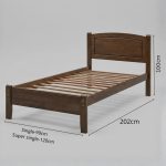 THOMAS Super Single Wooden Bed Frame-Walnut - Image 5
