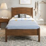 THOMAS Single Size Solid Wood Bed Frame-Walnut