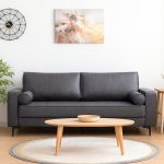 VELOZ 3 Seater Synthetic Fabric Sofa -Grey - Image 3