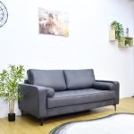 VELOZ 3 Seater Synthetic Fabric Sofa -Grey - Image 9