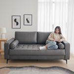 VELOZ 3 Seater Synthetic Fabric Sofa -Grey