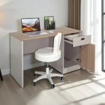 80129-OT - Writing Table (Natural + Beige)