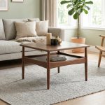 HOBET Solid Wood Coffee Table-Cocoa