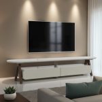 TONKS 200cm Sintered Stone TV Cabinet - Beige