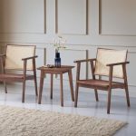 ABBY Solid wood Lounge Chair-Walnut - Image 4