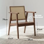 ABBY Solid wood Lounge Chair-Walnut - Image 3
