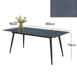 ANISA 6 Seater Sintered Stone Dining Set-Matt Black - Image 4