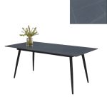 ANISA 6 Seater Sintered Stone Dining Set-Matt Black - Image 3