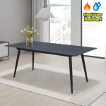 ANISA 180x90cm Sintered Stone Dining Table-Matt Black