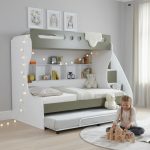 AYSHA Ladder Trio Bunk Bed With Pullout Bed-Olive - Image 2