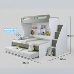 AYSHA Ladder Trio Bunk Bed With Pullout Bed-Olive - Image 4