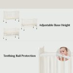 ELLA 120x60cm Solid Wood Baby Cot-White - Image 13