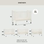 ELLA 120x60cm Solid Wood Baby Cot-White - Image 6