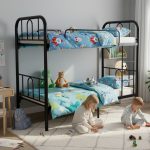 BEBETTE Plywood Base Metal Bunk Bed-Black