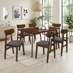 BETSAN 6 Seater Dining Set-Walnut - Image 2