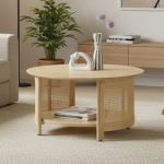 BODHI D80cm Wooden Round Coffee Table-2 Colors