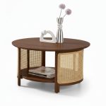 BODHI D80cm Wooden Round Coffee Table-2 Colors - Image 4