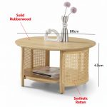 BODHI D80cm Wooden Round Coffee Table-2 Colors - Image 3