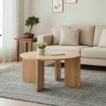 CIARAN D80cm Full Solid Round Coffee Table-2 Colors - Image 2