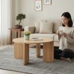 CIARAN D80cm Full Solid Round Coffee Table-2 Colors