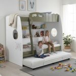 DOMINO Single Bunk Bed With Pull Out-Olive